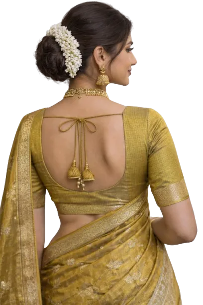 Elegant Golden Back Design Blouse