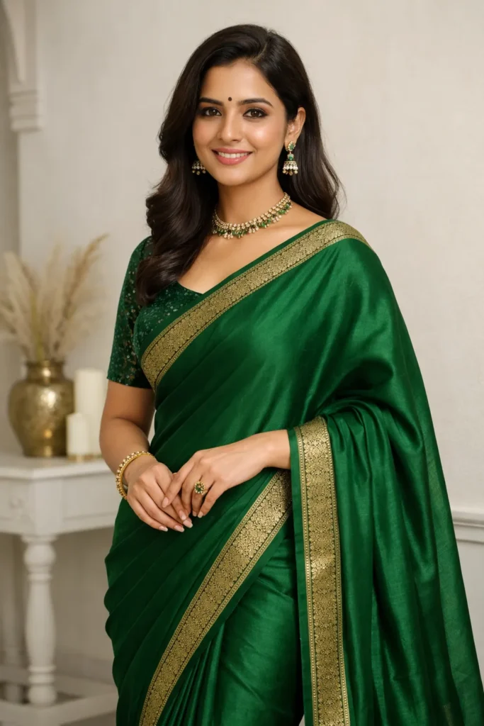 Which Colour Blouse to Wear with a Green Saree