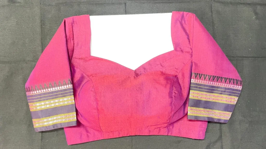 Pink Silk Saree Blouse Design