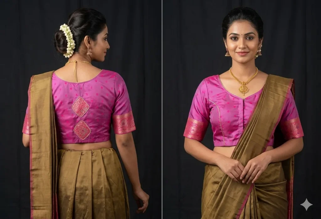 Trendy Silk Blouse Design Back & Front – Pink Color Latest Pattern 2026